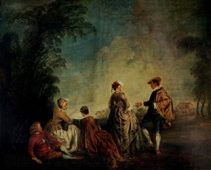 WATTEAU, Antoine An Embarrassing Proposal France oil painting art